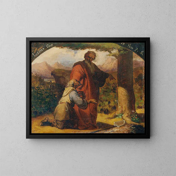 Die Parabel vom unfruchtbaren Feigenbaum - Carl Rahl — gerahmtes Bild an der Wand