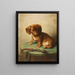 Ein Dackel-Welpe - Carl Reichert — gerahmtes Bild an der Wand