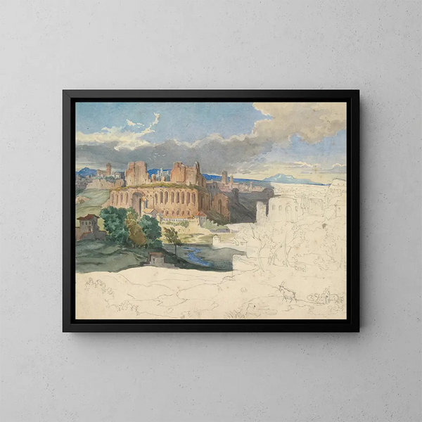 Le rovine dei palazzi imperiali a Roma - Carl Rottmann — quadro incorniciato alla parete