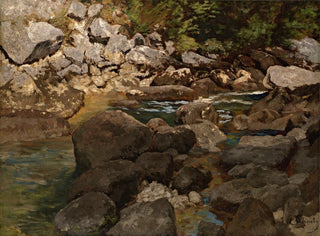 Carl Schuch - Mountain Stream with Boulders.webp