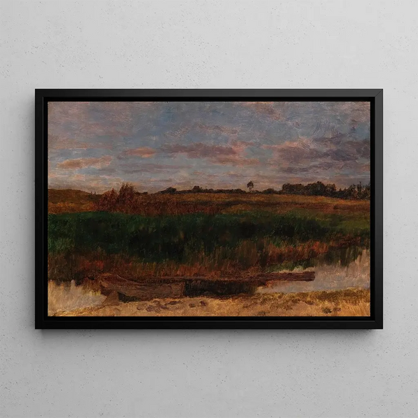 Carl Schuch - Schilffeld mit Kahn Ferch am Schwielowsee.webp