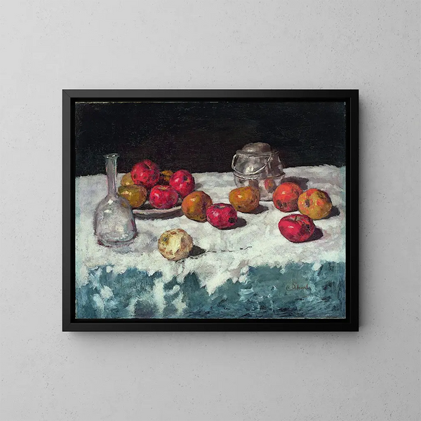 Stillleben mit Äpfeln - Carl Schuch — gerahmtes Bild an der Wand
