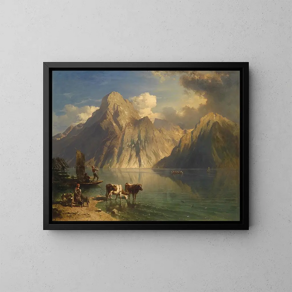 L'Écho du Traunstein - Carl Schweninger — gerahmtes Bild an der Wand