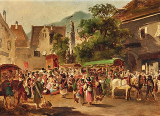 Carl Schweninger - Mariazeller Wallfahrer in Kapfenberg rastend.webp
