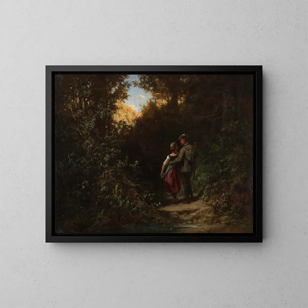 En chasse - Carl Spitzweg — gerahmtes Bild an der Wand