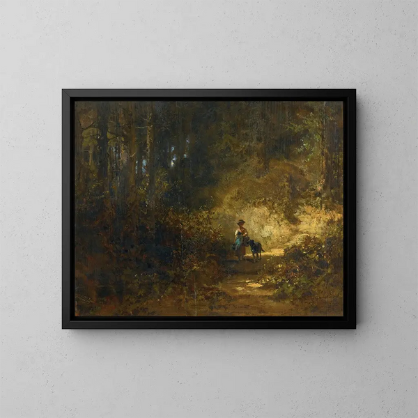 In den Wäldern - Carl Spitzweg — gerahmtes Bild an der Wand