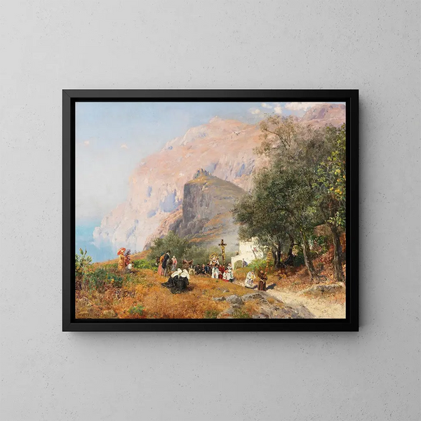 Prozession auf Capri - Carl Wuttke — gerahmtes Bild an der Wand