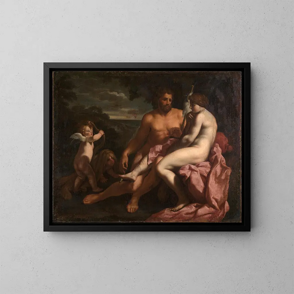 Hercule und Omphale - Carlo Cignani — gerahmtes Bild an der Wand