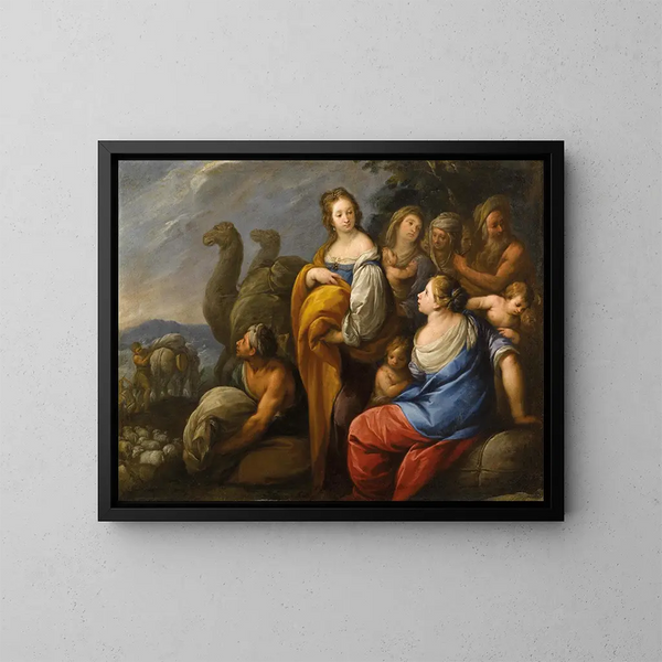 Rachel versteckt die Idole - Carlo Francesco Nuvolone — gerahmtes Bild an der Wand