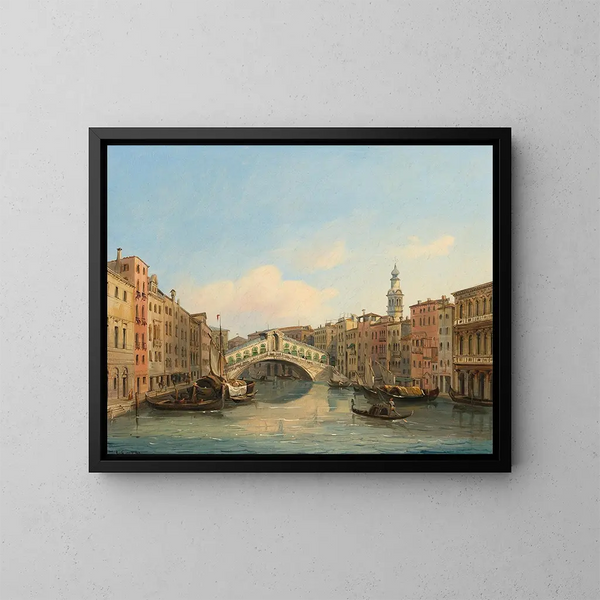 Il ponte di Rialto - Carlo Grubacs — quadro incorniciato alla parete