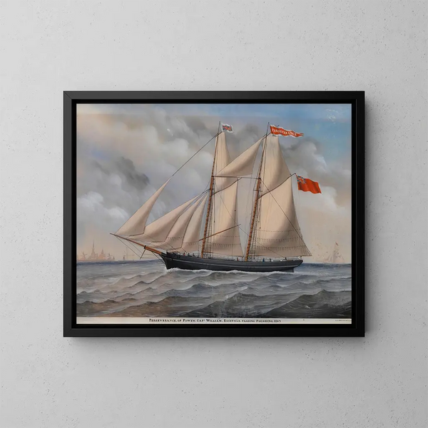Brig inglese Perseverance di Fowey - Carolus Ludovicus Weyts — quadro incorniciato alla parete