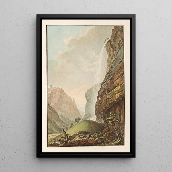 Zweiter Wasserfall des Staubbachs - Caspar Wolf — gerahmtes Bild an der Wand