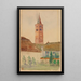 Kirchturm einer italienischen Kirche - Cass Gilbert — gerahmtes Bild an der Wand