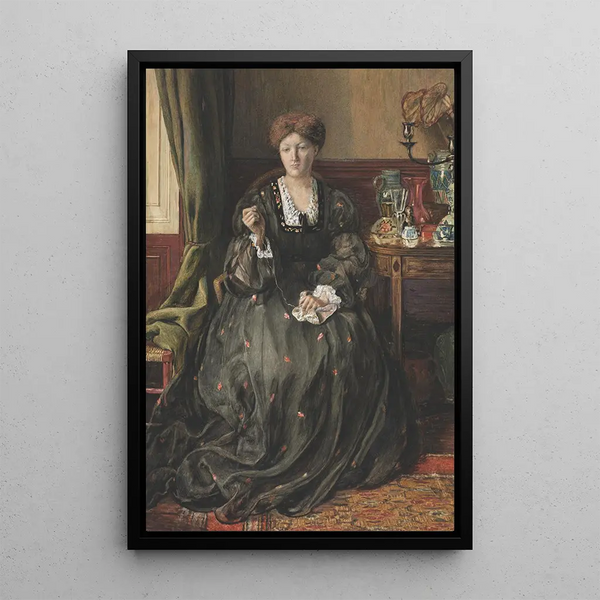 Portrait nachdenklich von Emma Madox Brown - Catherine Madox Brown — gerahmtes Bild an der Wand