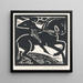 Cavalier sur un cheval - Henri Jonas — framed artwork on a wall