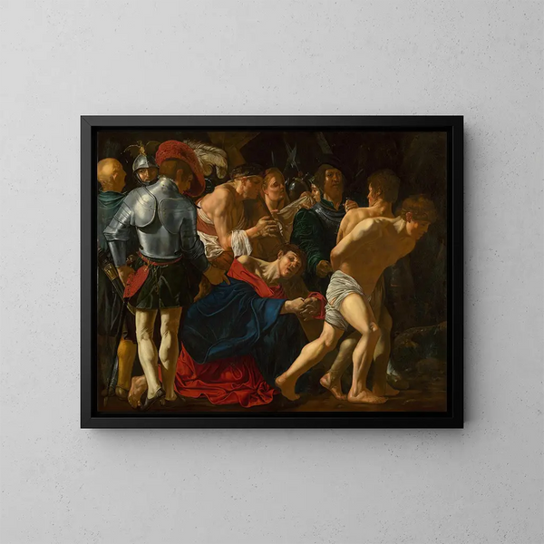 Il Cristo portando la croce - Cecco del Caravaggio — quadro incorniciato alla parete