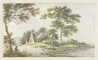 Cecilia Barbiers - Landschap met rustende wandelaar.webp