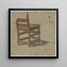 Stuhl aus Holz - Jakob Becker — gerahmtes Bild an der Wand