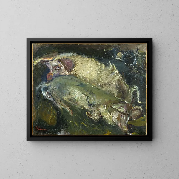 I maiali - Chaïm Soutine — quadro incorniciato alla parete