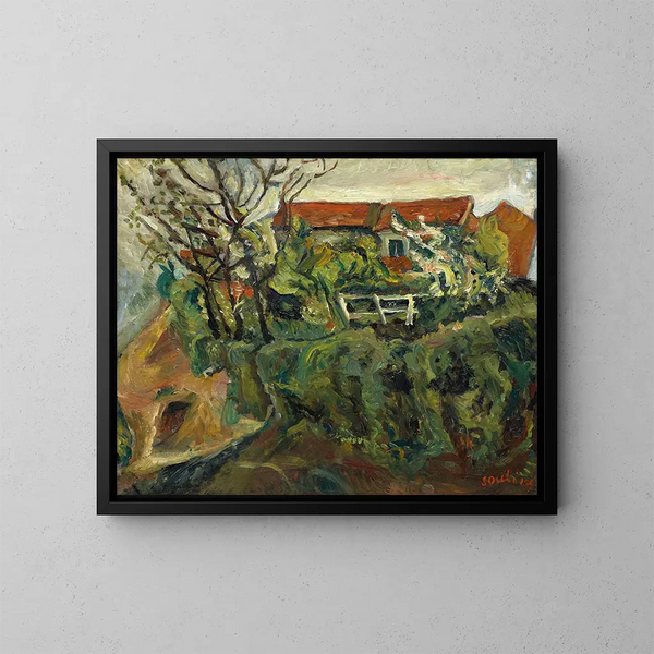 Case in un paesaggio - Chaïm Soutine — quadro incorniciato alla parete