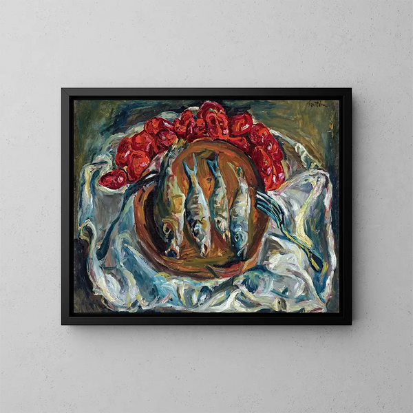 Pesci e pomodori - Chaïm Soutine — quadro incorniciato alla parete