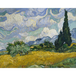 Champ de blé avec cyprès - Vincent van Gogh | Reproduction Tableau Décoration murale affiche copie