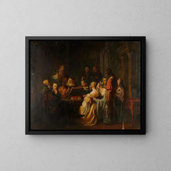 Die Bibel-Lektüre - Charles-Auguste Herb — gerahmtes Bild an der Wand