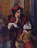 Donna italiana con tamburello – Charles Guérin — vista del dipinto