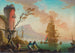 Scène di pesca in un porto - Charles-François Grenier de Lacroix — vista dell’opera