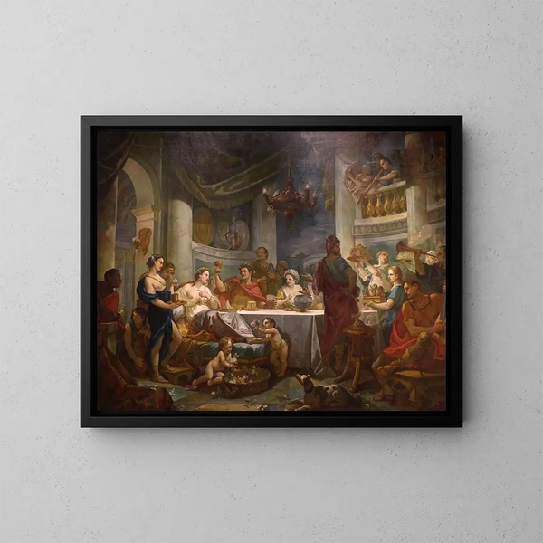 Das Mahl der Kleopatra und von Marc Antoine - Charles-Joseph Natoire — gerahmtes Bild an der Wand