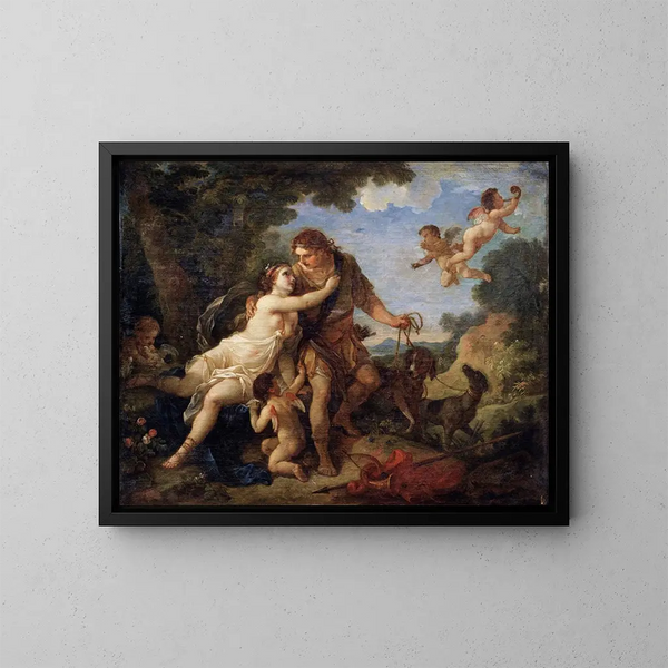 Venus und Adonis - Charles-Joseph Natoire — gerahmtes Bild an der Wand