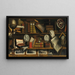 Ein Trompe-l'œil eines Sammlerzimmers mit Gravuren, Zeichnungen, Briefen und Büchern - Charles Bouillon — gerahmtes Bild an der Wand