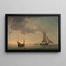 a Light Breeze Sailing Ship and a Boat by Charles Brooking — framed artwork on a wall