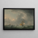 Ships English fleeing before a storm - Charles Brooking — framed artwork on a wall