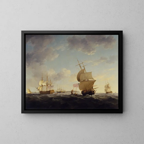 Navigation in der Ärmelkanal - Charles Brooking — gerahmtes Bild an der Wand