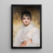 Portrait einer jungen Frau - Charles Chaplin — gerahmtes Bild an der Wand