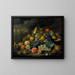 Nature morte di pere, pesche e uva - Charles Collins — quadro incorniciato alla parete