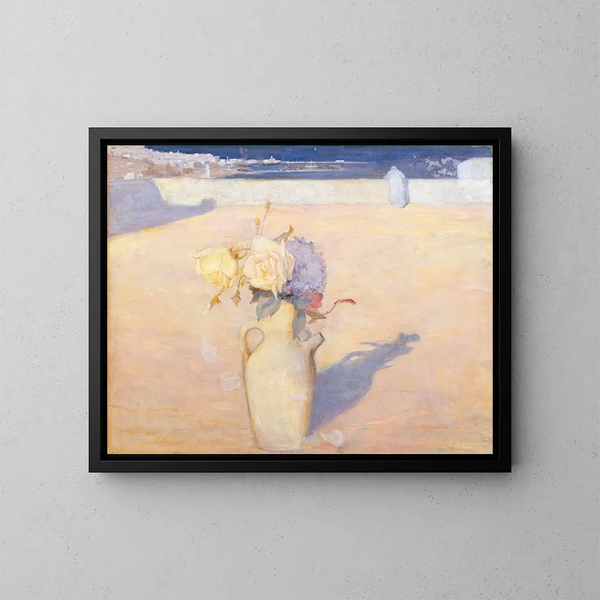 Die heißen Sandstrände von Mustapha in Algier - Charles Conder — gerahmtes Bild an der Wand