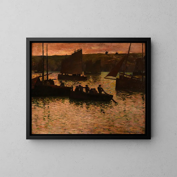 Im Hafen - Charles Cottet — gerahmtes Bild an der Wand