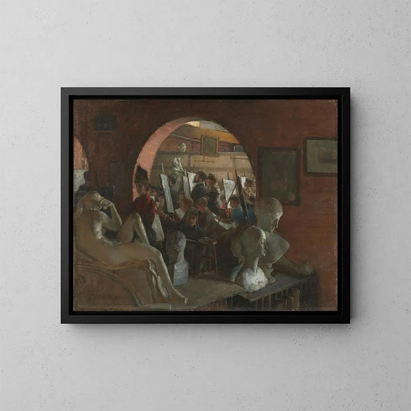 Una nicchia nella Art Students League - Charles Courtney Curran — quadro incorniciato alla parete
