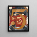 J'ai vu le chiffre 5 en or - Charles Demuth — gerahmtes Bild an der Wand