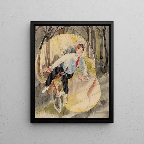In Vaudeville le cycliste - Charles Demuth — gerahmtes Bild an der Wand