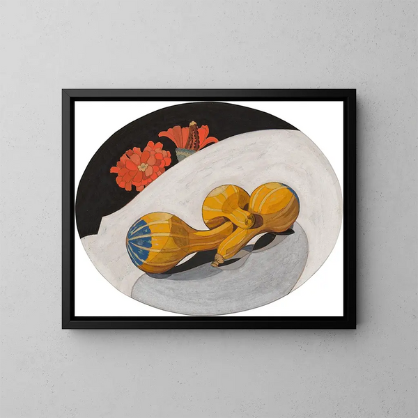 Kürbisse und Zinnien - Charles Demuth — gerahmtes Bild an der Wand