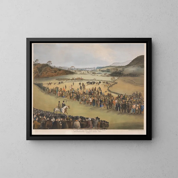 Corsa di ostacoli di Abergavenny, la partenza - Charles Denton — quadro incorniciato alla parete