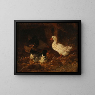 Charles Emile Jacque - Canards dans une bassecour.webp