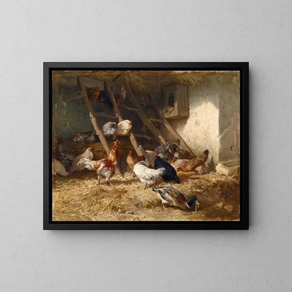 Poulettes - Charles Émile Jacque — gerahmtes Bild an der Wand