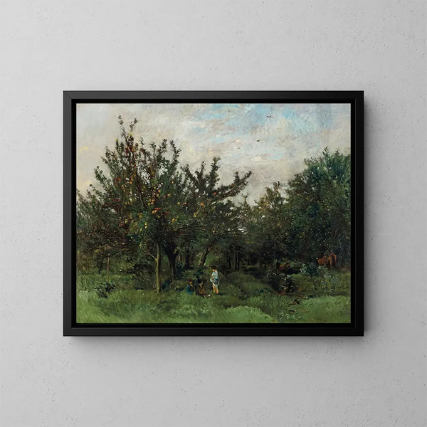 Ein Obstgarten - Charles François Daubigny — gerahmtes Bild an der Wand