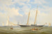 Der Segler Viking vom Royal Yacht Squadron vor Anker vor der Küste von Cowes - Charles Gregory — Ansicht des Kunstwerks