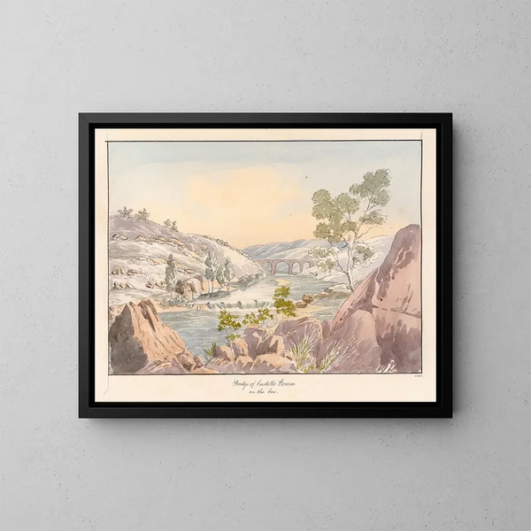 Ponte di Castello Bom sul Coa - Charles Hamilton Smith — quadro incorniciato alla parete