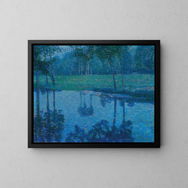 Landschaftsgarten mit einem Bach - Charles Johann Palmi — gerahmtes Bild an der Wand
